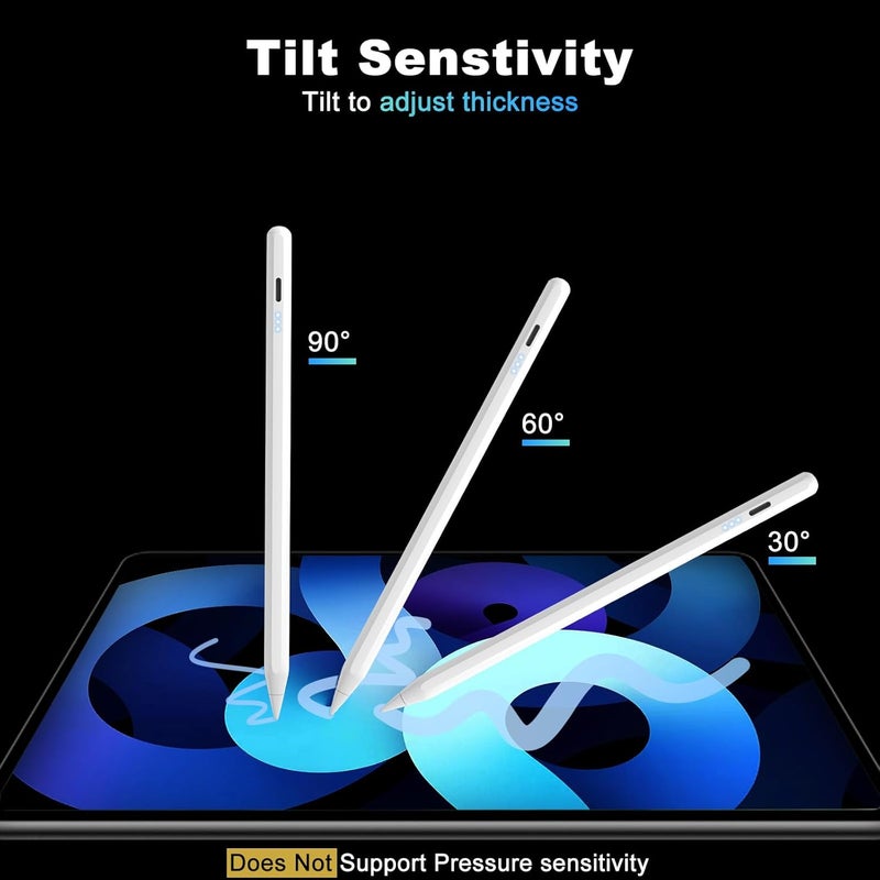 DIGIROOT قلم ستايلس لجهاز آيباد قلم الجيل العاشر، شحن سريع 3X قلم آبل مع رفض راحة اليد وحساسية الميل، متوافق مع آيباد 2018-2025 6/7/8/9/10/11، برو 11"/12.9"/M4، إير 3/4/5/M2/M3، ميني 5/6 - Image 5